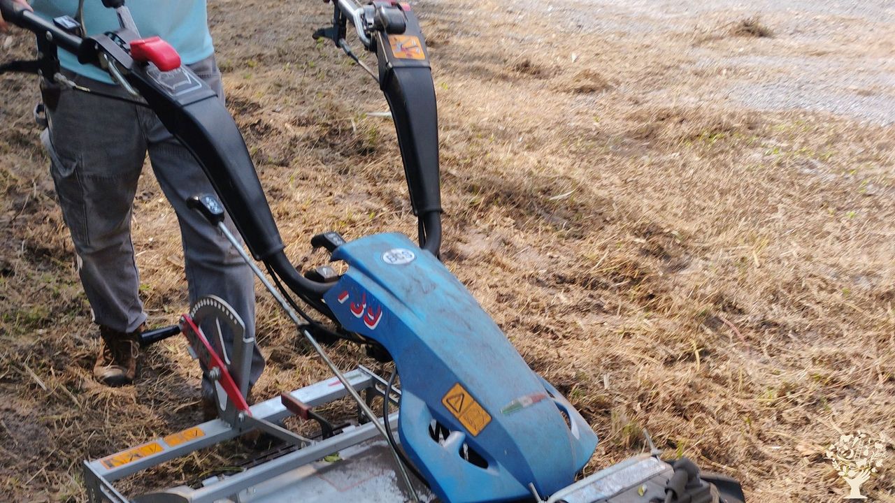 Farm equipment and field work at Family Orchards